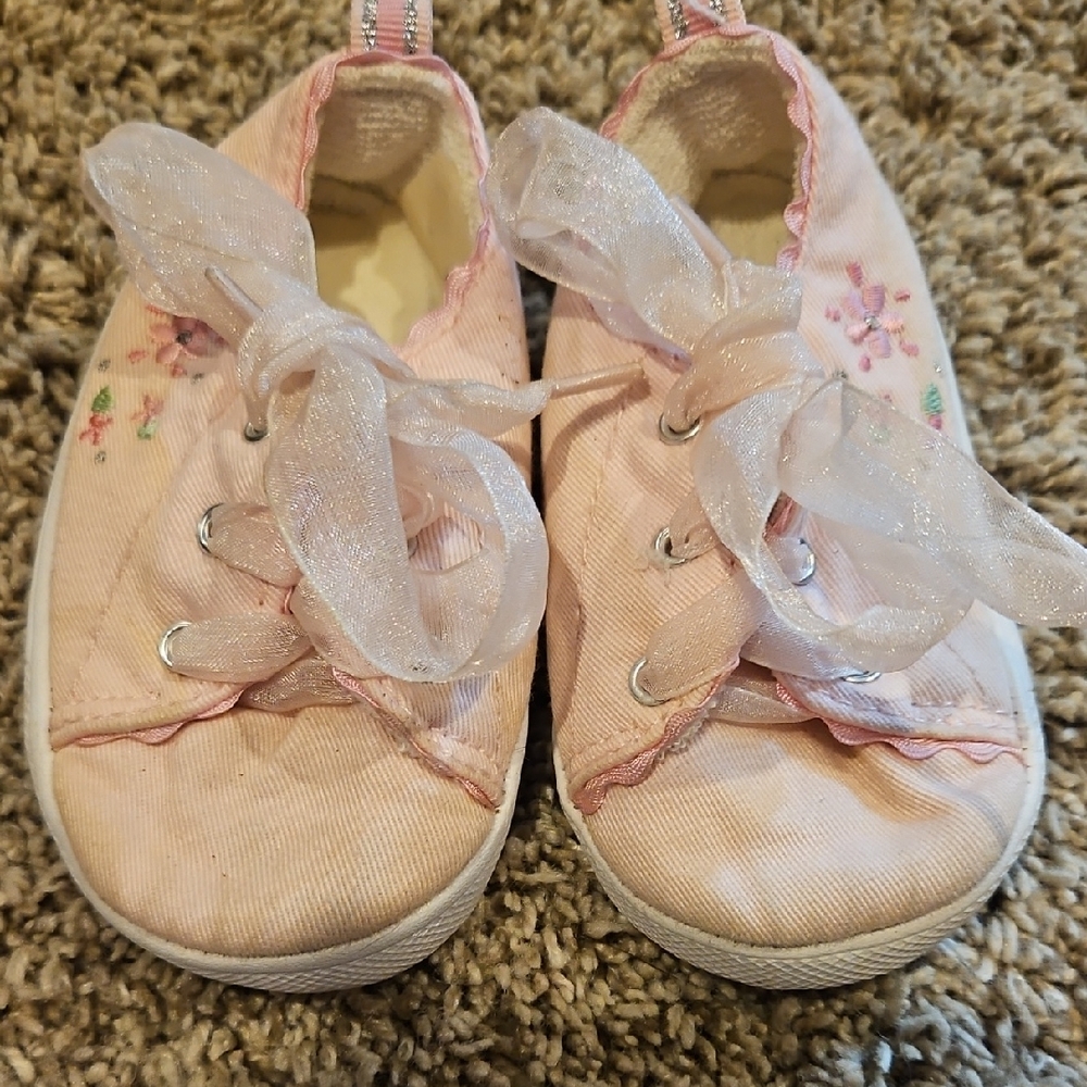 Pink Floral Kids Shoes